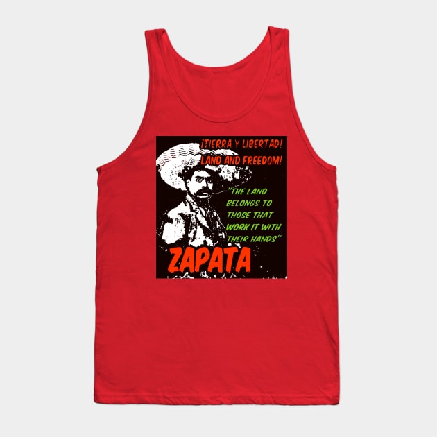 Emiliano Zapata - Tierra y Libertad Tank Top by Tony Cisse Art Originals